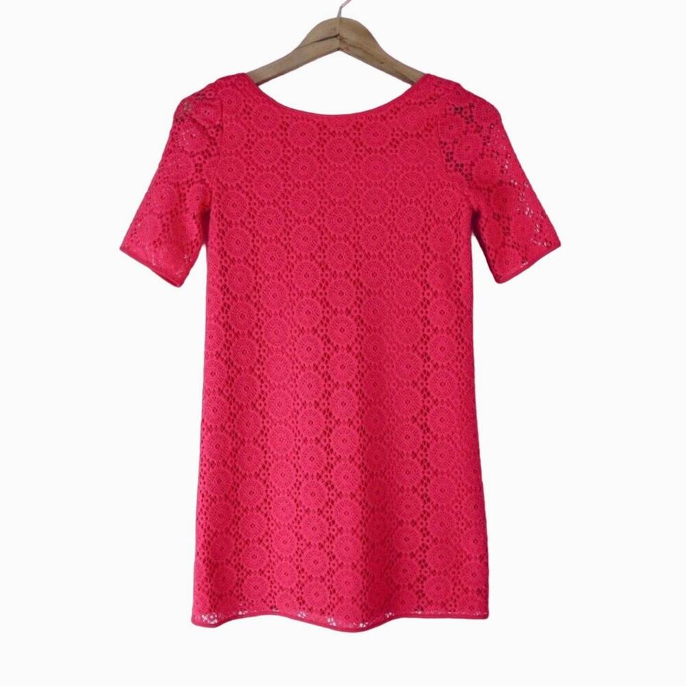 Lilly Pulitzer Girls XL Topanga Dress Crochet Breakers Lace Coral - Picture 2 of 9